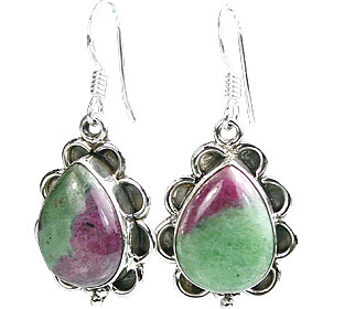 Design 16251: green,pink zosite earrings
