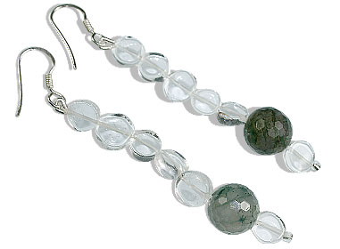 Design 16394: gray,white crystal earrings