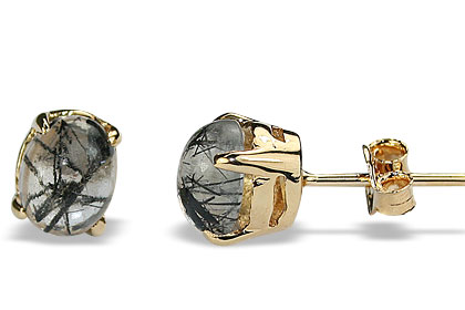 Design 16434: gray rutilated quartz earrings