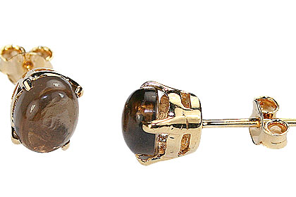 Design 16441: brown smoky quartz post earrings