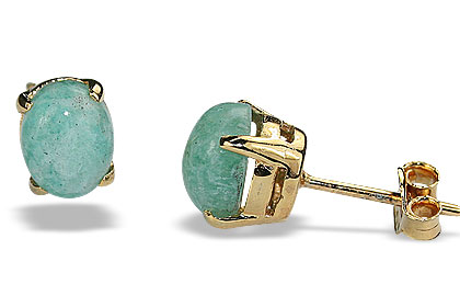 Design 16447: green amazonite post earrings