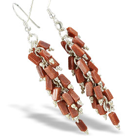 Design 16452: red aventurine clustered earrings