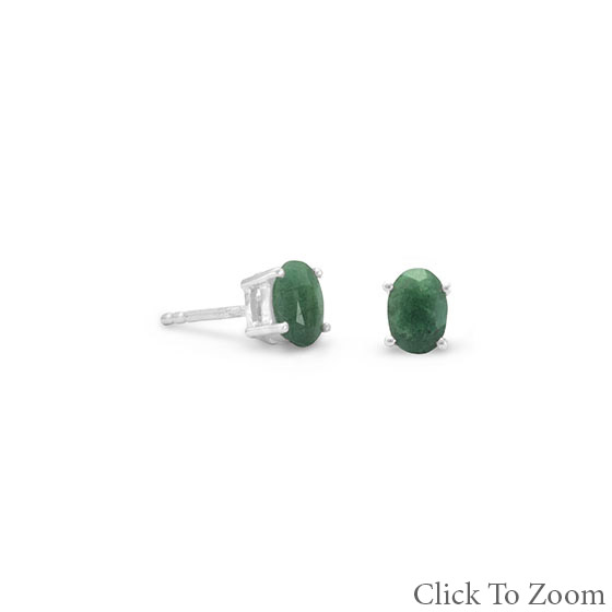 Design 21742: green emerald classic earrings