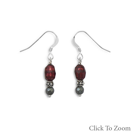 Design 21750: multi-color multi-stone drop earrings