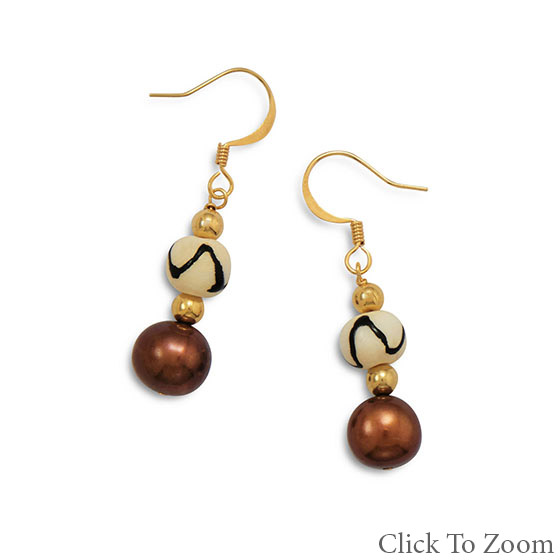 Design 21751: multi-color multi-stone drop earrings