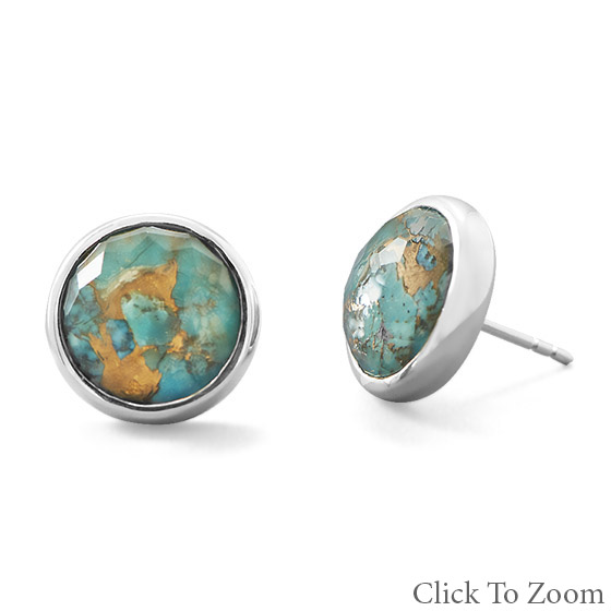 Design 21773: green turquoise post earrings
