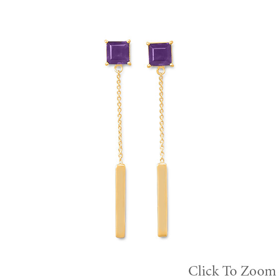 Design 21775: purple amethyst post earrings