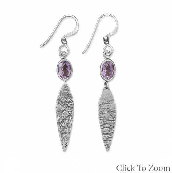 Design 21787: purple amethyst drop earrings