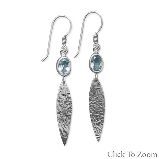 Design 21788: blue blue topaz drop earrings