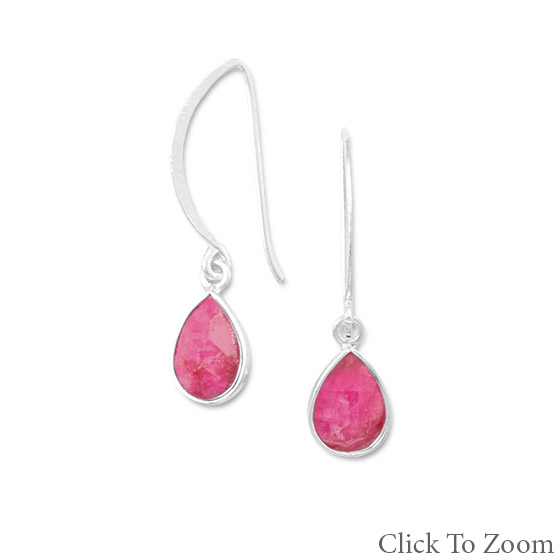 Design 21795: red ruby drop earrings