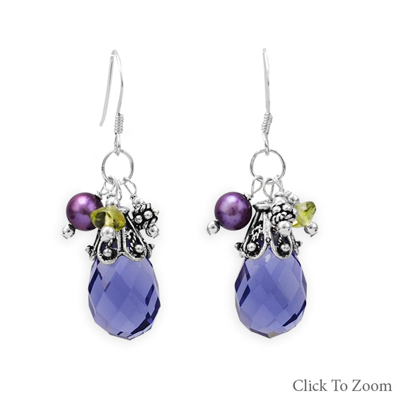 Design 21810: multi-color multi-stone multistone earrings