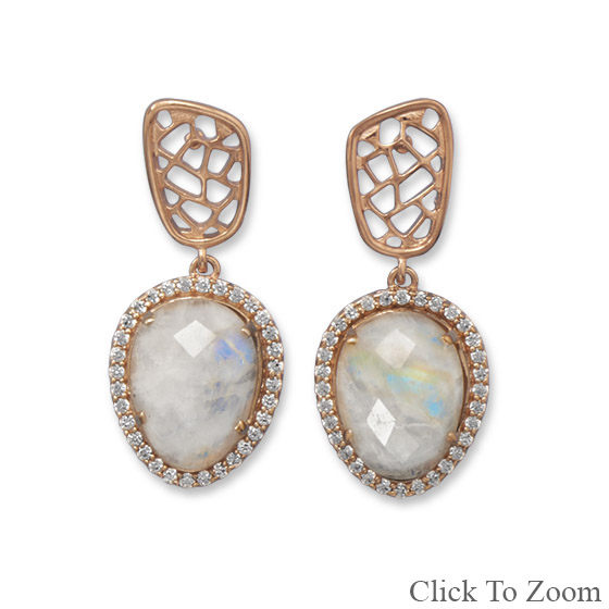 Design 21820: multi-color multi-stone drop earrings
