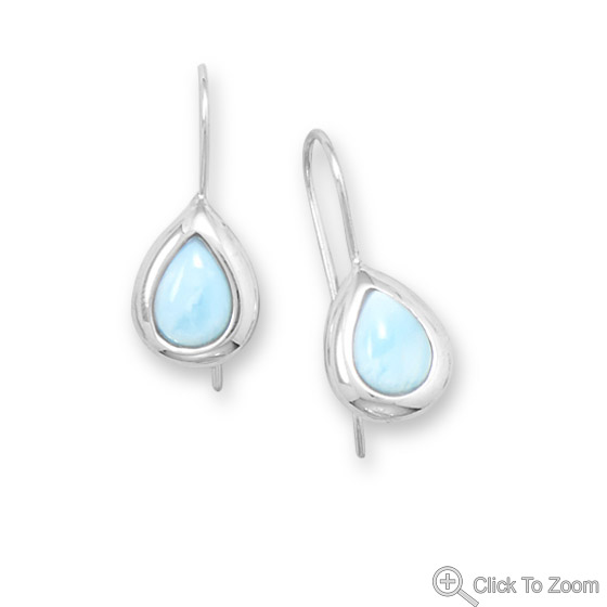 Design 21840: blue larimar drop earrings