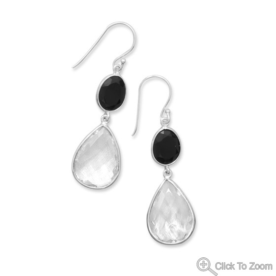 Design 21857: multi-color multi-stone drop earrings