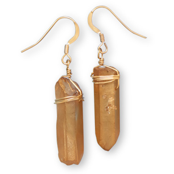 Design 21893: brown crystal drop earrings