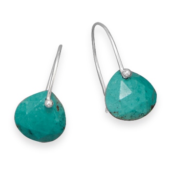 Design 21912: green turquoise drop earrings