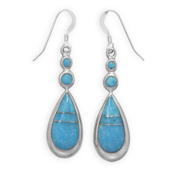 Design 21921: blue turquoise drop earrings
