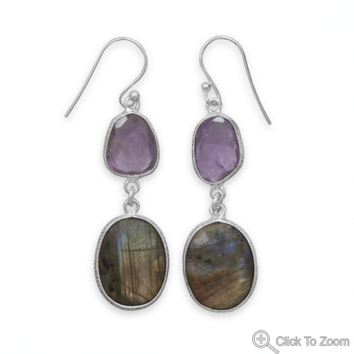 Design 21936: multi-color multi-stone drop earrings
