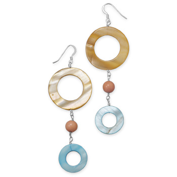 Design 21946: multi-color shell drop earrings
