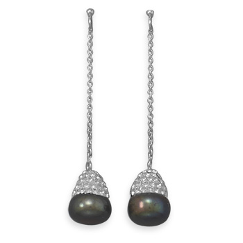 Design 21949: brown pearl drop earrings