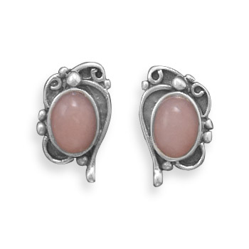 Design 21960: pink pink opal studs earrings
