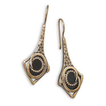Design 21972: black onyx drop earrings
