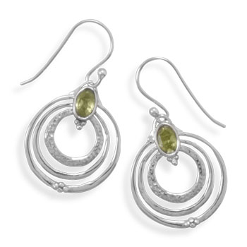Design 21984: green peridot drop earrings