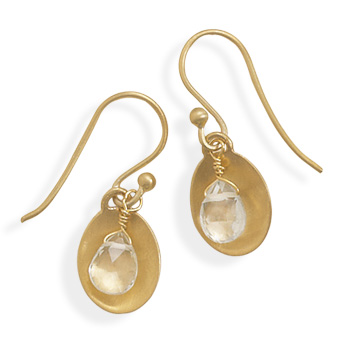 Design 21986: clear aquamarine drop earrings