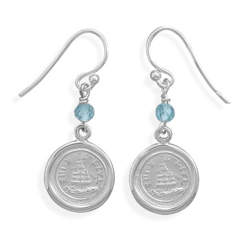 Design 22005: blue topaz drop earrings