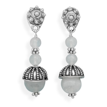 Design 22009: white moonstone drop earrings