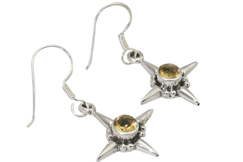 Design 9380: yellow citrine star earrings