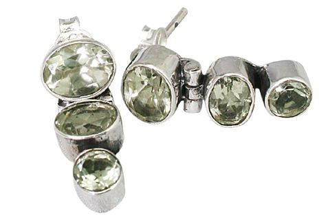 Design 9404: green green amethyst post earrings
