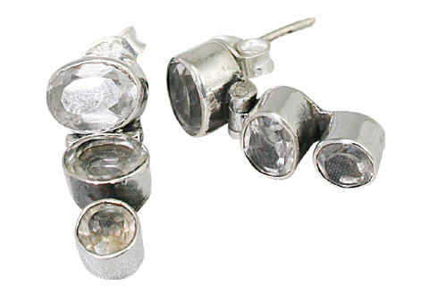 Design 9405: white crystal post earrings