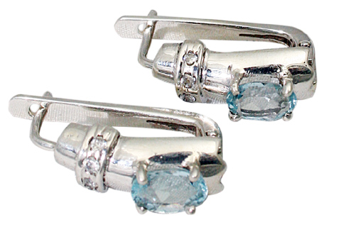 Design 9409: blue,white blue topaz earrings