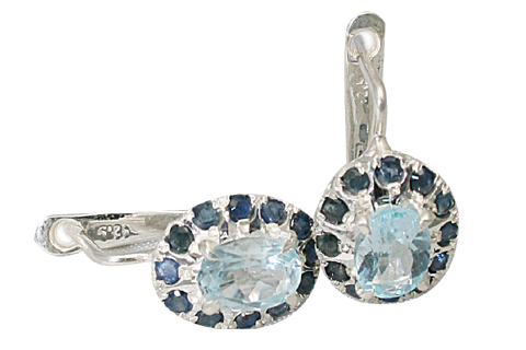 Design 9415: Blue blue topaz earrings