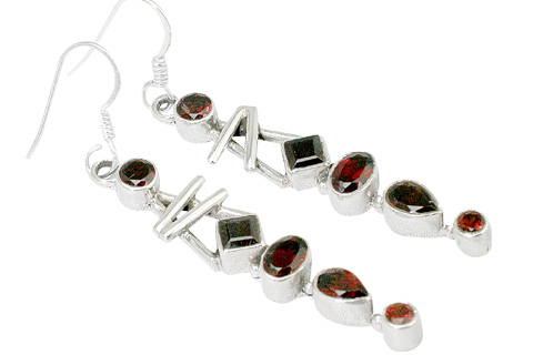 Design 9419: red garnet earrings