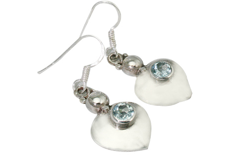 Design 9429: blue blue topaz heart earrings