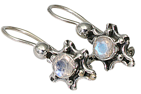 Design 9461: blue,white moonstone star earrings