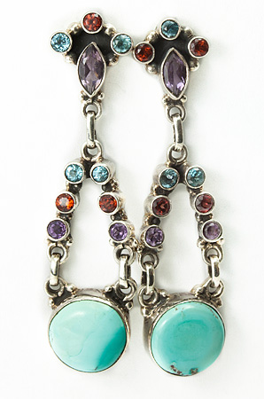 Design 9491: green turquoise earrings