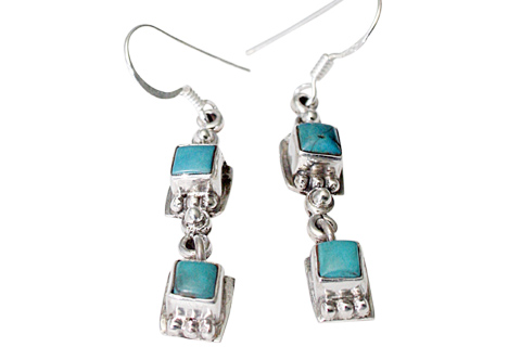 Design 9558: blue turquoise american-southwest earrings