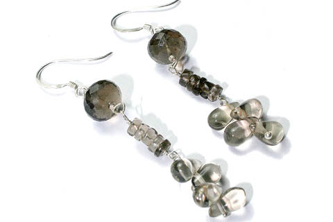 Design 9566: Brown smoky quartz earrings