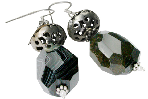 Design 9699: Black onyx earrings