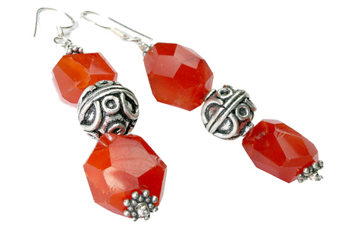 Design 9707: Orange carnelian earrings