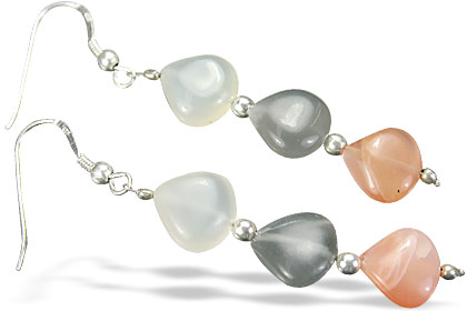 Design 9748: gray,white moonstone earrings