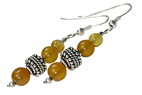 Design 9774: yellow onyx ethnic earrings