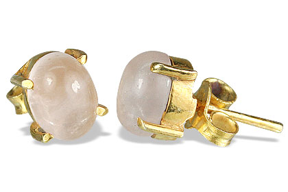 Design 9918: pink rose quartz post earrings