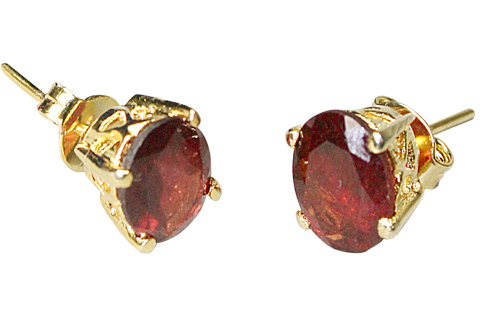 Design 9925: red garnet post earrings