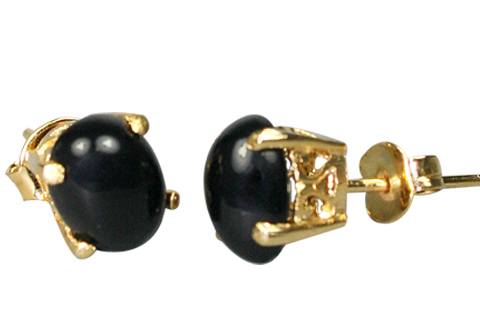 Design 9959: black onyx post earrings