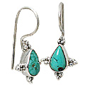 10793: Silver Setting blue,green turquoise  american-southwest earrings