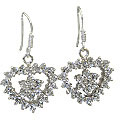 Design 12408: white white topaz engagement, heart earrings